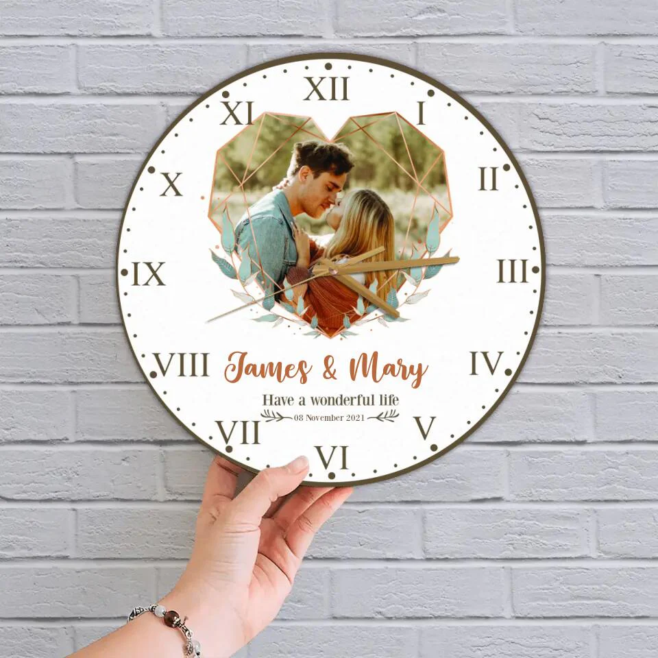 Personalized Anniversary Wall Clock - Best Gift for Her/ Wife - Meaningful Home Decor for Husband and Wife - 210IHNLNWC726 - Image 5