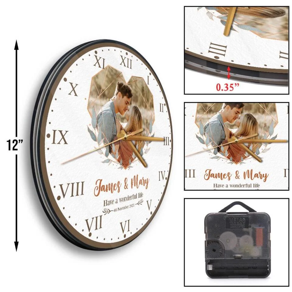 Personalized Anniversary Wall Clock - Best Gift for Her/ Wife - Meaningful Home Decor for Husband and Wife - 210IHNLNWC726 - Image 6