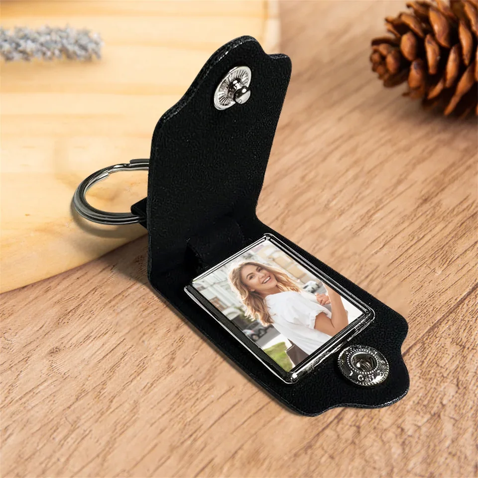 Personalized Birthday Month Flower - Leather Keychain with Photo - Christian, Birthday Gift for Daughter, Sister - Image 5