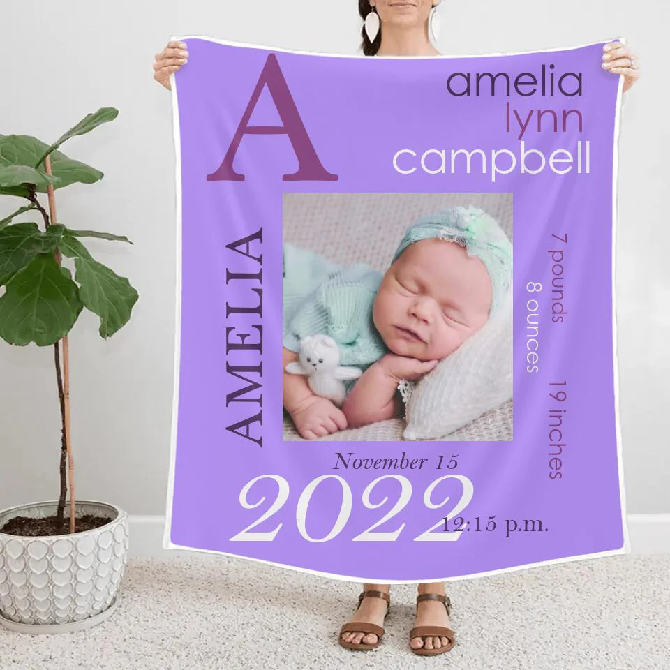 Personalized Color Photo Blanket for Baby First Christmas - Best Gift for Your Baby on Christmas - 211IHNBNBL836 - Image 3