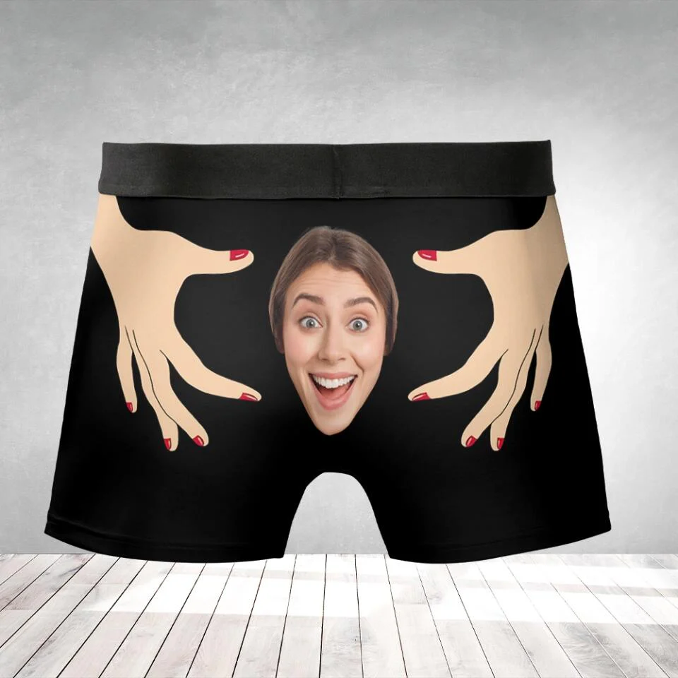 Personalized Face Photo With Hands On His Butt - CUSTOM FACE Men's BOXER SHORTS - Best Gift For Him Husband Boyfriend - 303IHPLNMB297 - Image 5