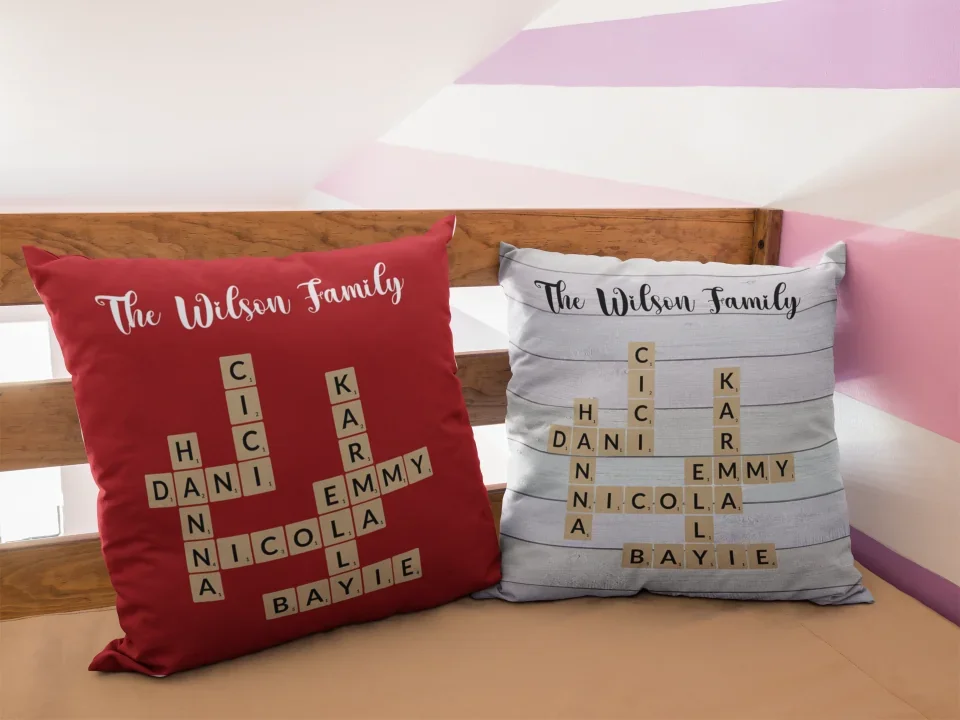 Personalized Family Crossword Puzzle Art Pillow - Square Pillow - Christmas, Family Unity Gifts - Image 7