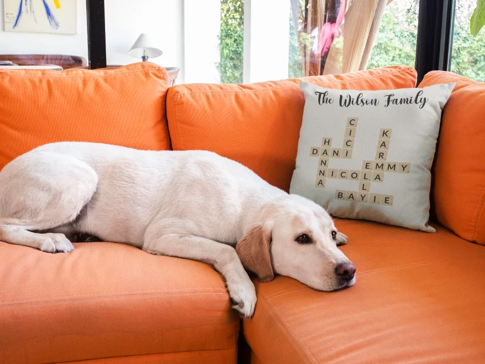 Personalized Family Crossword Puzzle Art Pillow - Square Pillow - Christmas, Family Unity Gifts - Image 9