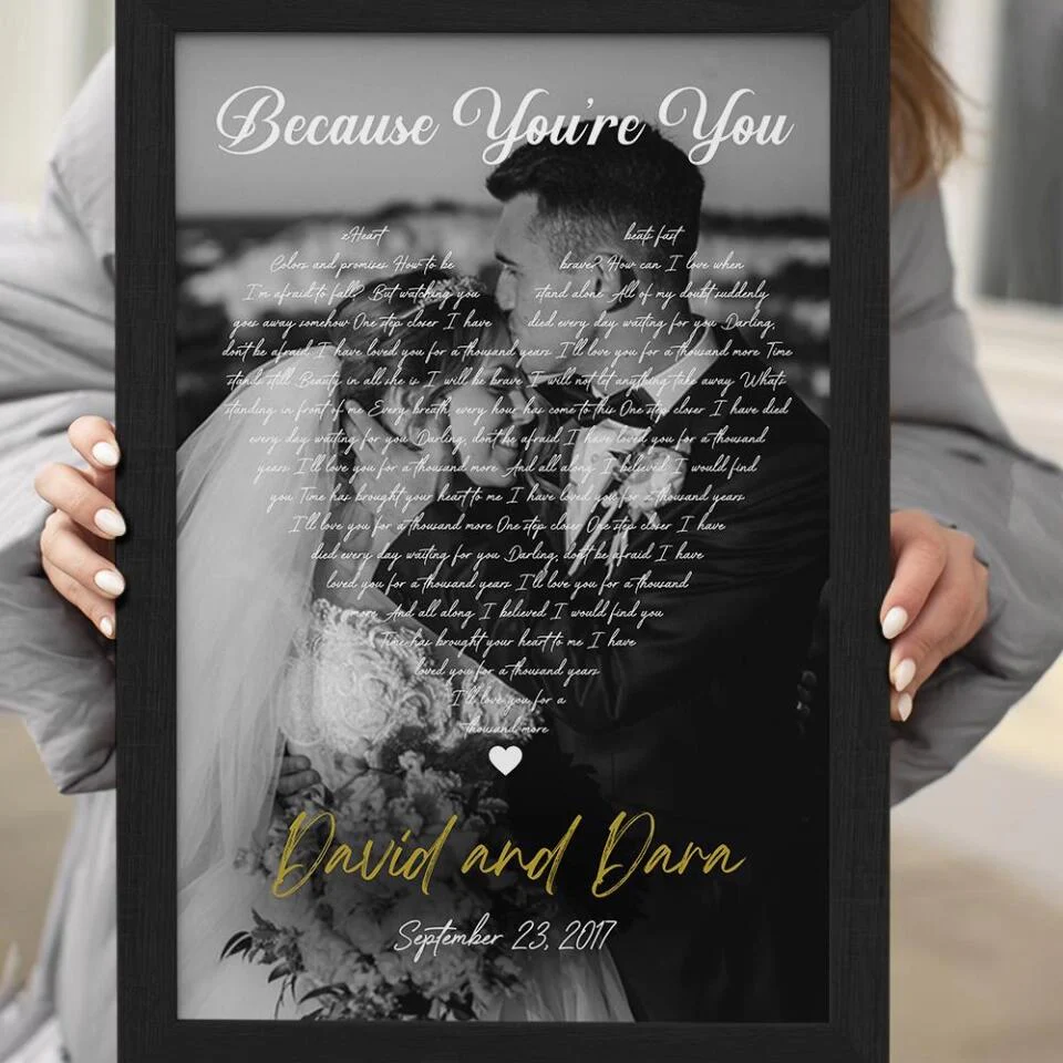 Personalized Favorite Song Lyrics And Photo Custom Canvas Poster Wedding Gifts - Image 10