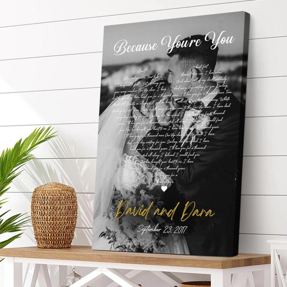 Personalized Favorite Song Lyrics And Photo Custom Canvas Poster Wedding Gifts - Image 11