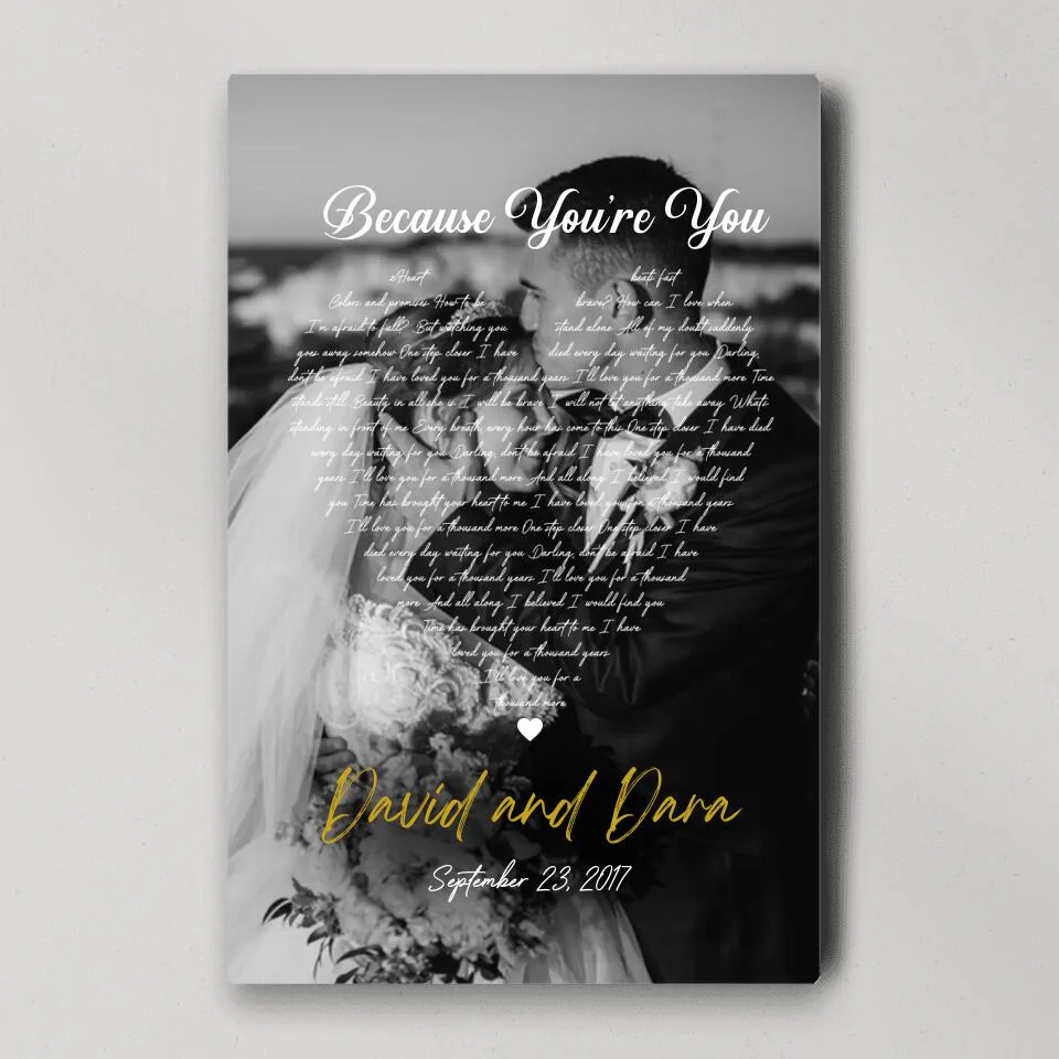 Personalized Favorite Song Lyrics And Photo Custom Canvas Poster Wedding Gifts - Image 5