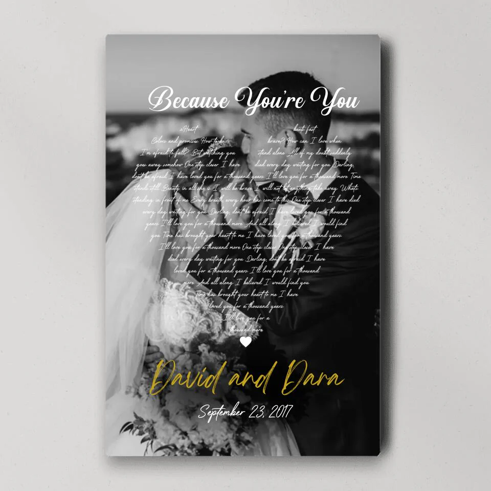 Personalized Favorite Song Lyrics And Photo Custom Canvas Poster Wedding Gifts - Image 6