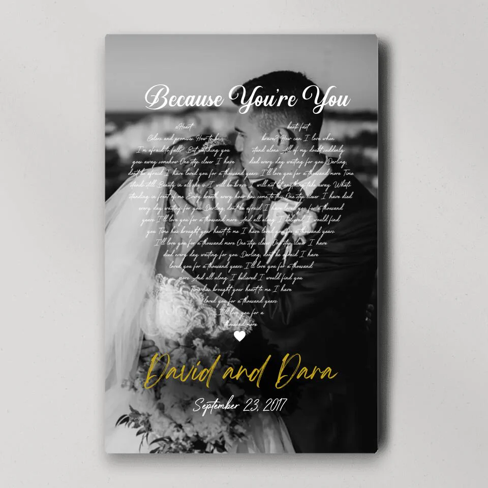 Personalized Favorite Song Lyrics And Photo Custom Canvas Poster Wedding Gifts - Image 7