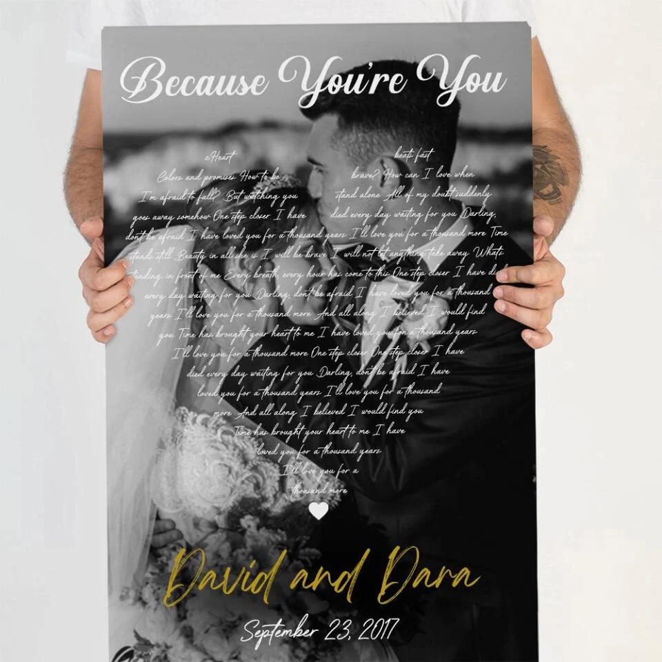 Personalized Favorite Song Lyrics And Photo Custom Canvas Poster Wedding Gifts - Image 8