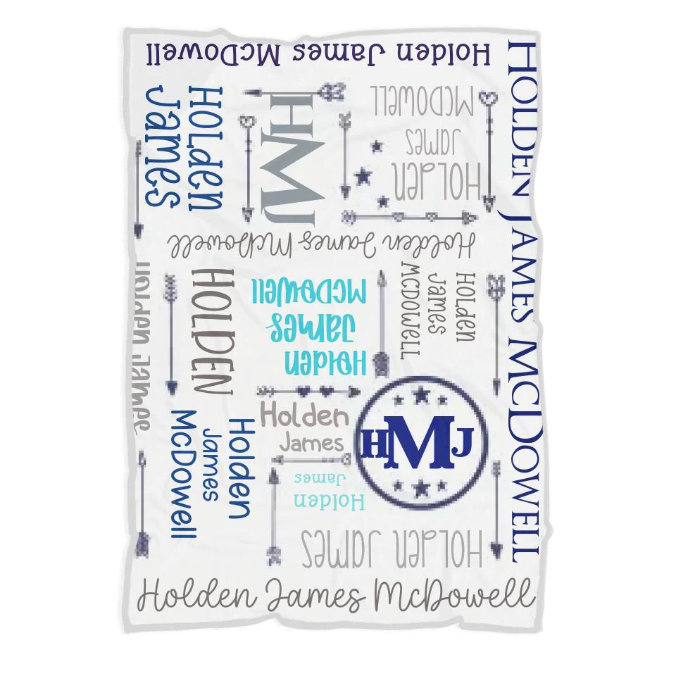 Personalized Gift for Baby- Birthday Gift, Full month baby Gift - Custom Name Fleece Blanket - 209IHNBNBL548 - Image 2
