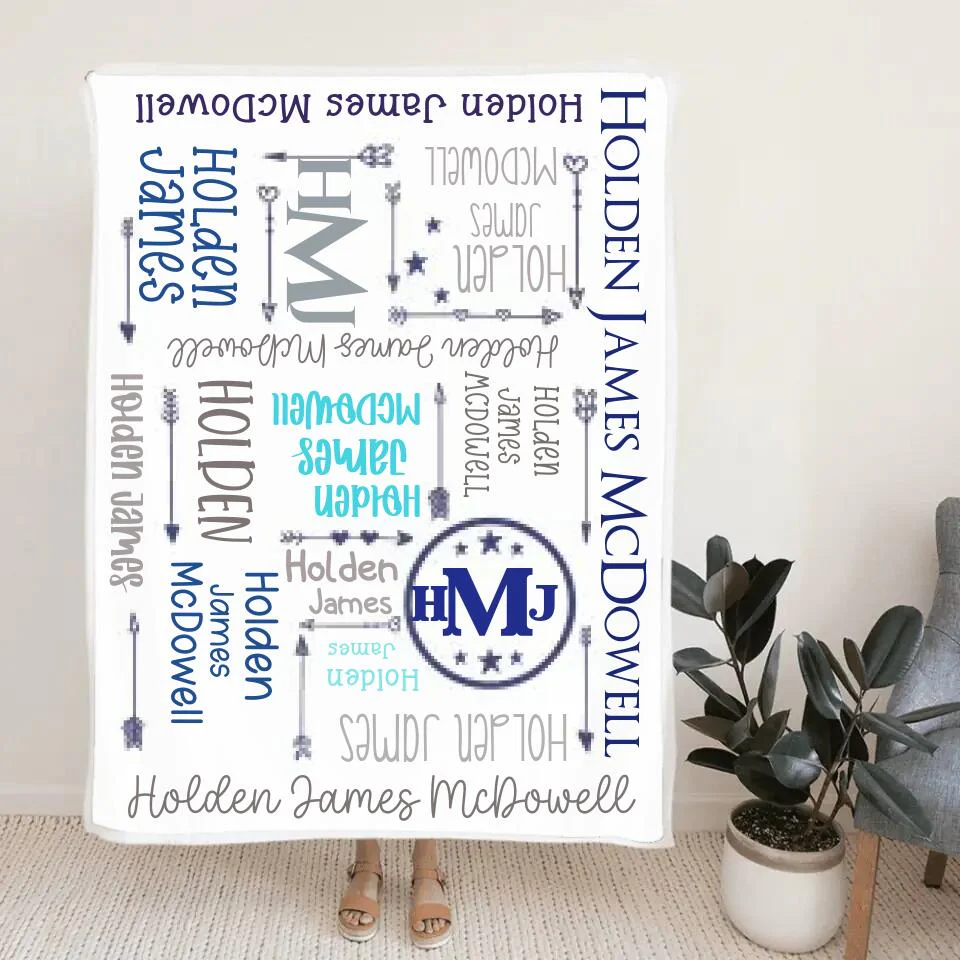 Personalized Gift for Baby- Birthday Gift, Full month baby Gift - Custom Name Fleece Blanket - 209IHNBNBL548 - Image 4