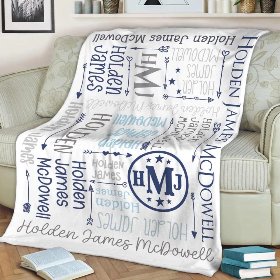 Personalized Gift for Baby- Birthday Gift, Full month baby Gift - Custom Name Fleece Blanket - 209IHNBNBL548 - Image 6
