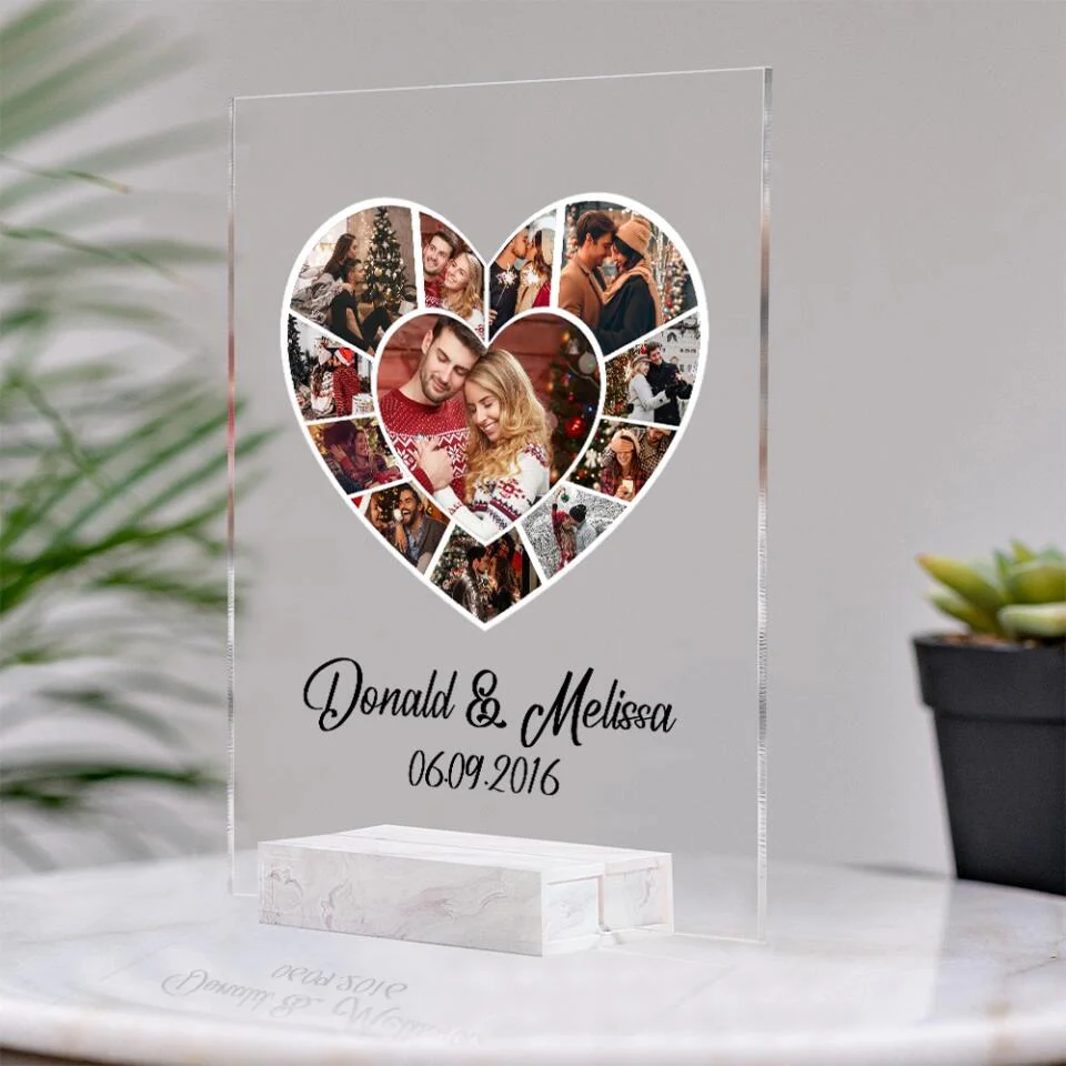 Personalized Heart Photo Acrylic Plaque - Custom Upload Image - Romantic Gift for Couples - Image 3