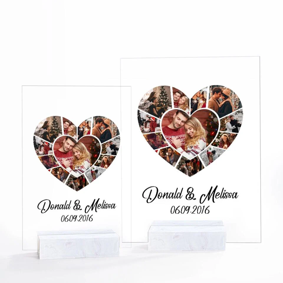 Personalized Heart Photo Acrylic Plaque - Custom Upload Image - Romantic Gift for Couples - Image 4