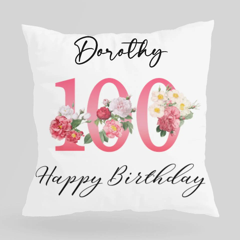 Personalized Name Pillow 100 Birthday Gift Idea - Image 2