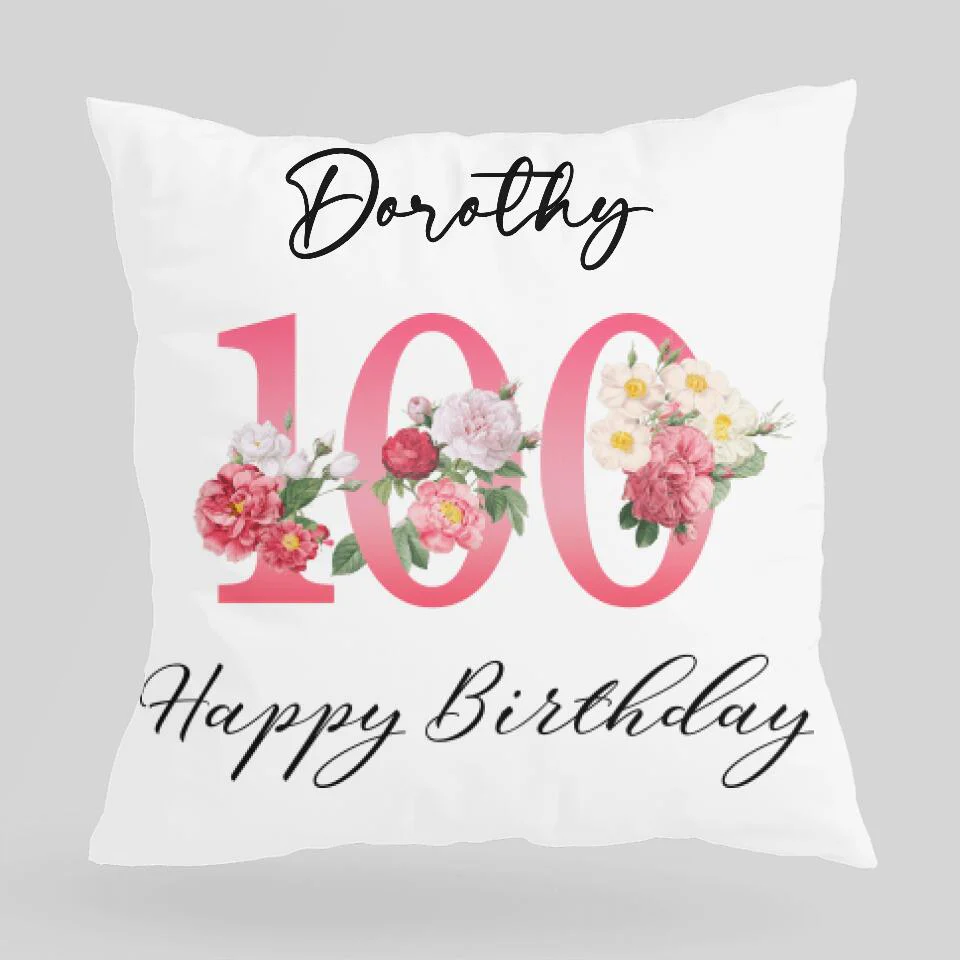 Personalized Name Pillow 100 Birthday Gift Idea - Image 3