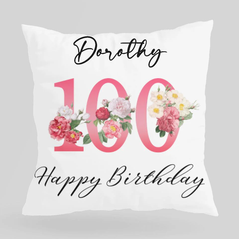 Personalized Name Pillow 100 Birthday Gift Idea - Image 4