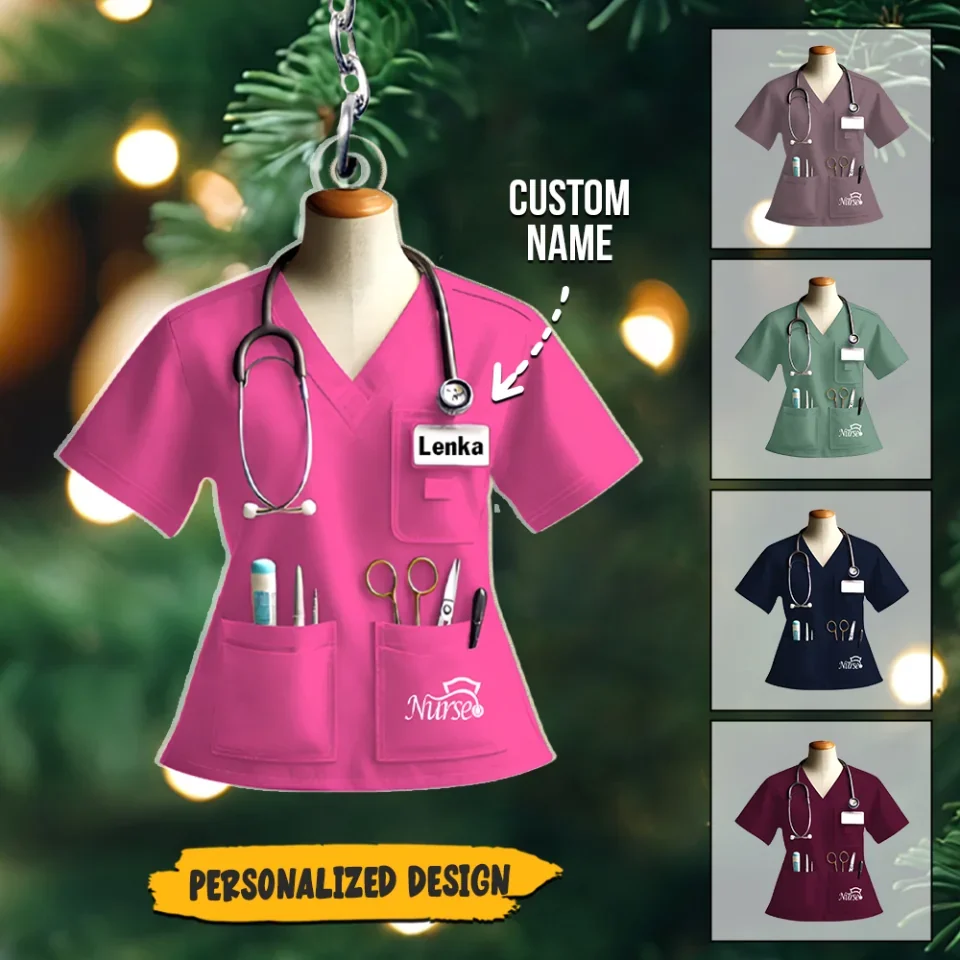 Personalized Nurse Uniform - Custom Name Keychain - Gift for Nurses, Nursing Staffs, Nursing Students - Image 3
