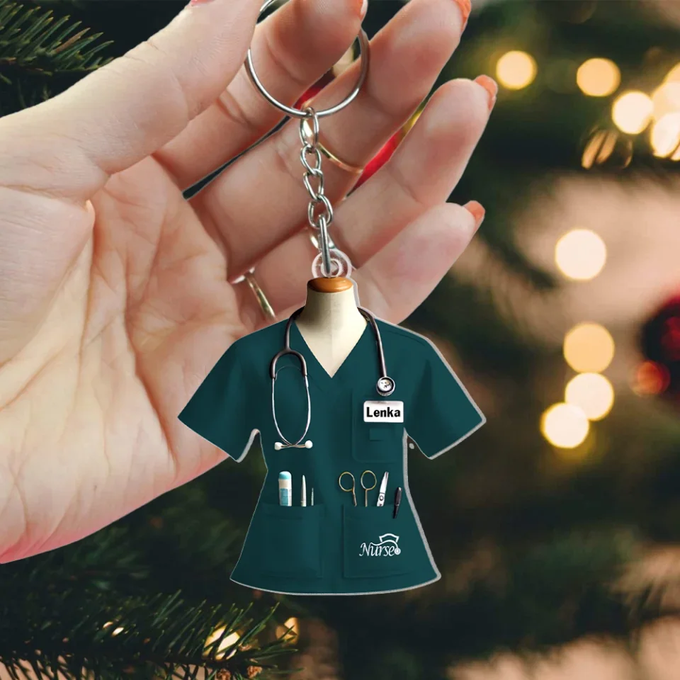 Personalized Nurse Uniform - Custom Name Keychain - Gift for Nurses, Nursing Staffs, Nursing Students - Image 4