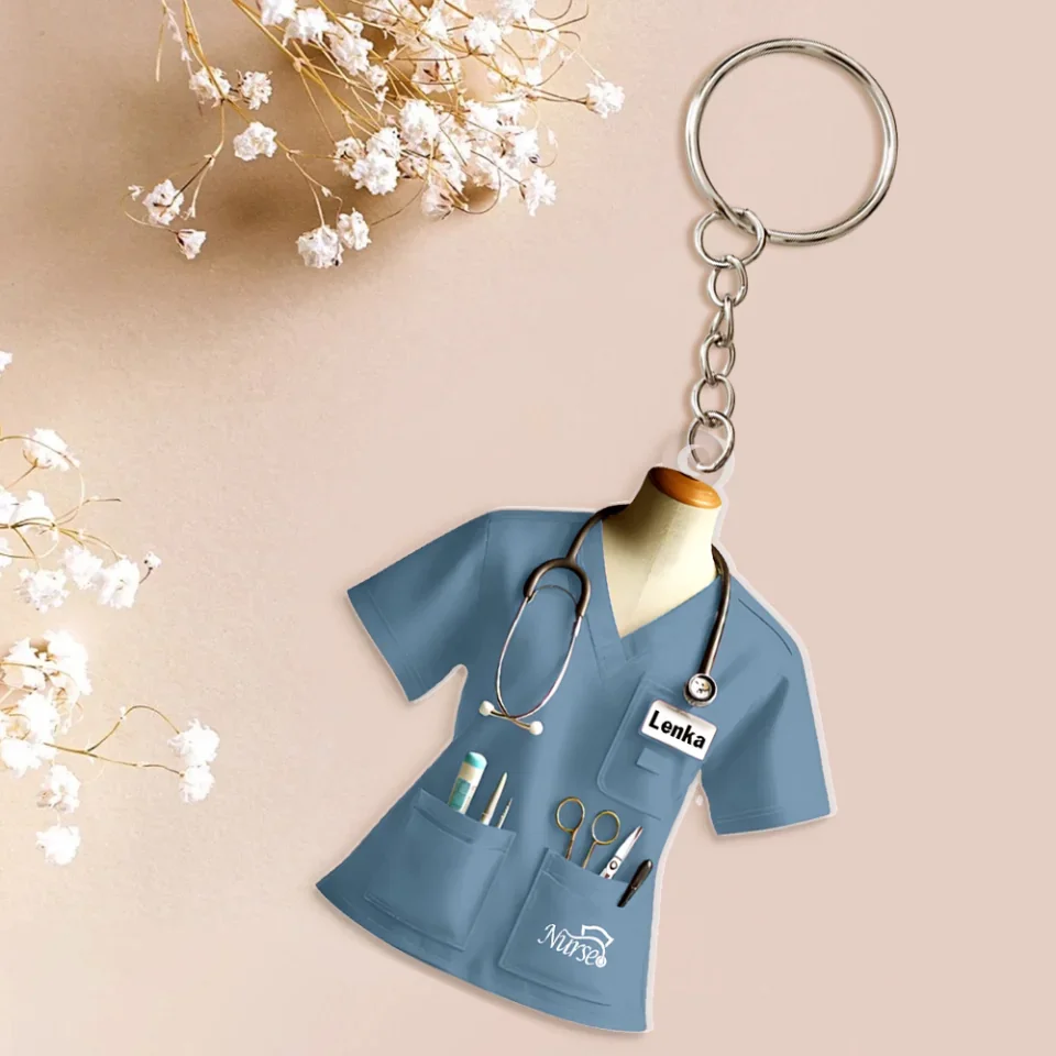 Personalized Nurse Uniform - Custom Name Keychain - Gift for Nurses, Nursing Staffs, Nursing Students - Image 5