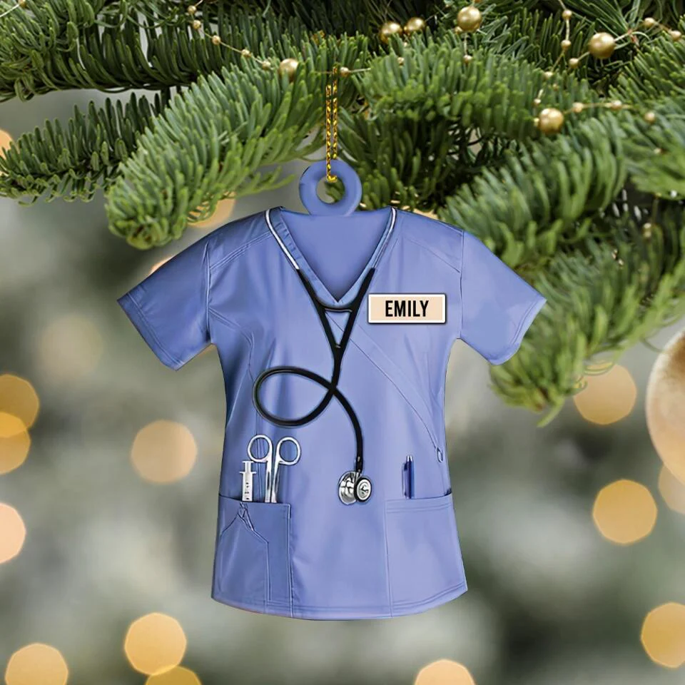 Personalized Nurse Uniform with Name - Custom Shape Ornament - Best Gift for Nurses - Hanging Decorations - Image 3