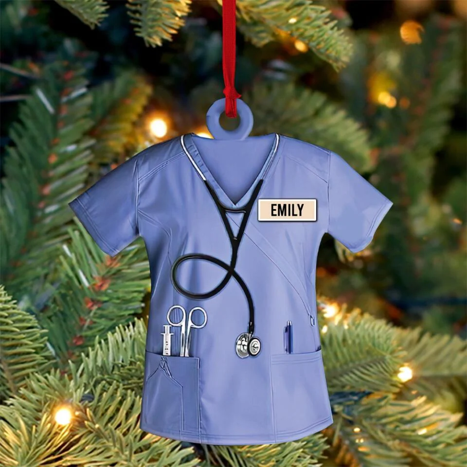 Personalized Nurse Uniform with Name - Custom Shape Ornament - Best Gift for Nurses - Hanging Decorations - Image 4