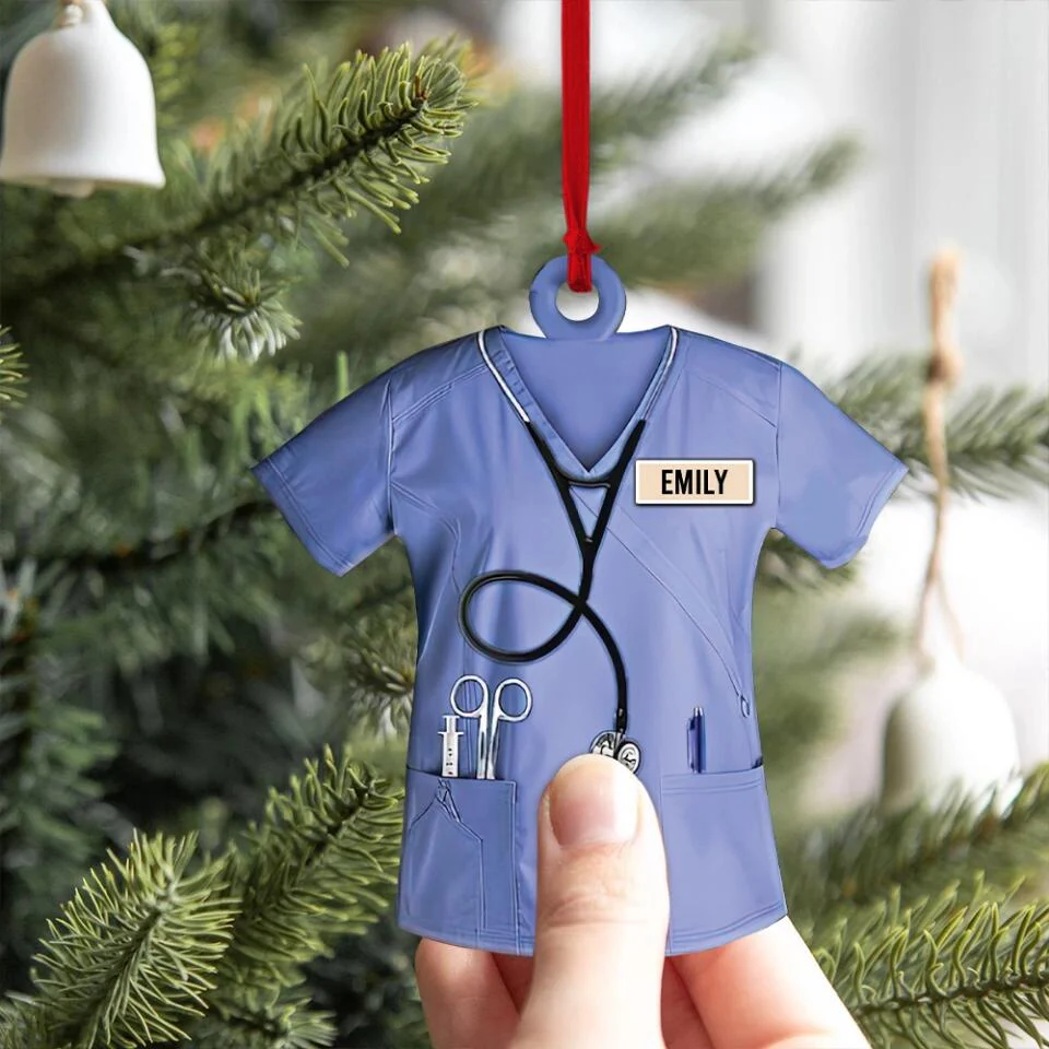 Personalized Nurse Uniform with Name - Custom Shape Ornament - Best Gift for Nurses - Hanging Decorations - Image 5