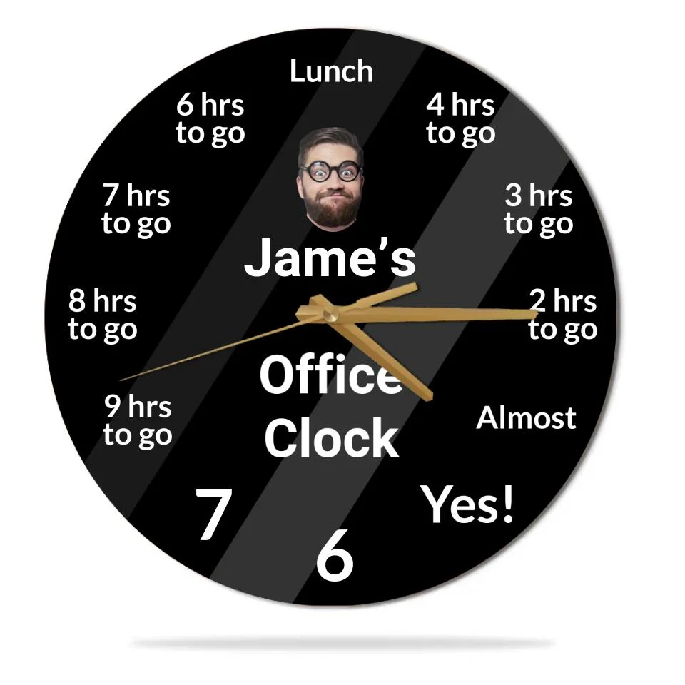 Personalized Office Clock - Custom Name & Face - Wall Clock - Wooden/Acrylic Clock - Funny Gift for Coworker BFF - Birthday Gift - Gift for Best Friends - 302ICNNPWC224 - Image 2