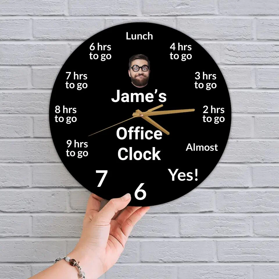Personalized Office Clock - Custom Name & Face - Wall Clock - Wooden/Acrylic Clock - Funny Gift for Coworker BFF - Birthday Gift - Gift for Best Friends - 302ICNNPWC224 - Image 3