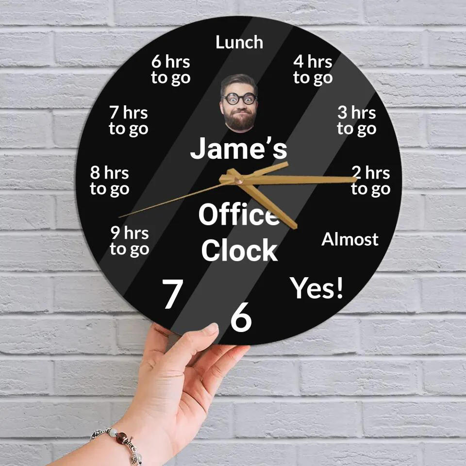 Personalized Office Clock - Custom Name & Face - Wall Clock - Wooden/Acrylic Clock - Funny Gift for Coworker BFF - Birthday Gift - Gift for Best Friends - 302ICNNPWC224 - Image 4