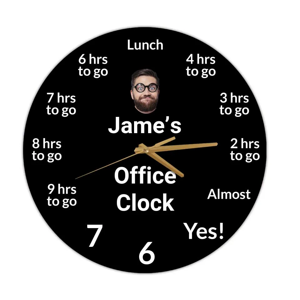 Personalized Office Clock - Custom Name & Face - Wall Clock - Wooden/Acrylic Clock - Funny Gift for Coworker BFF - Birthday Gift - Gift for Best Friends - 302ICNNPWC224 - Image 5