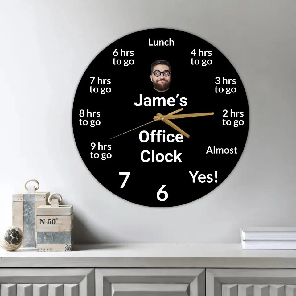 Personalized Office Clock - Custom Name & Face - Wall Clock - Wooden/Acrylic Clock - Funny Gift for Coworker BFF - Birthday Gift - Gift for Best Friends - 302ICNNPWC224 - Image 6