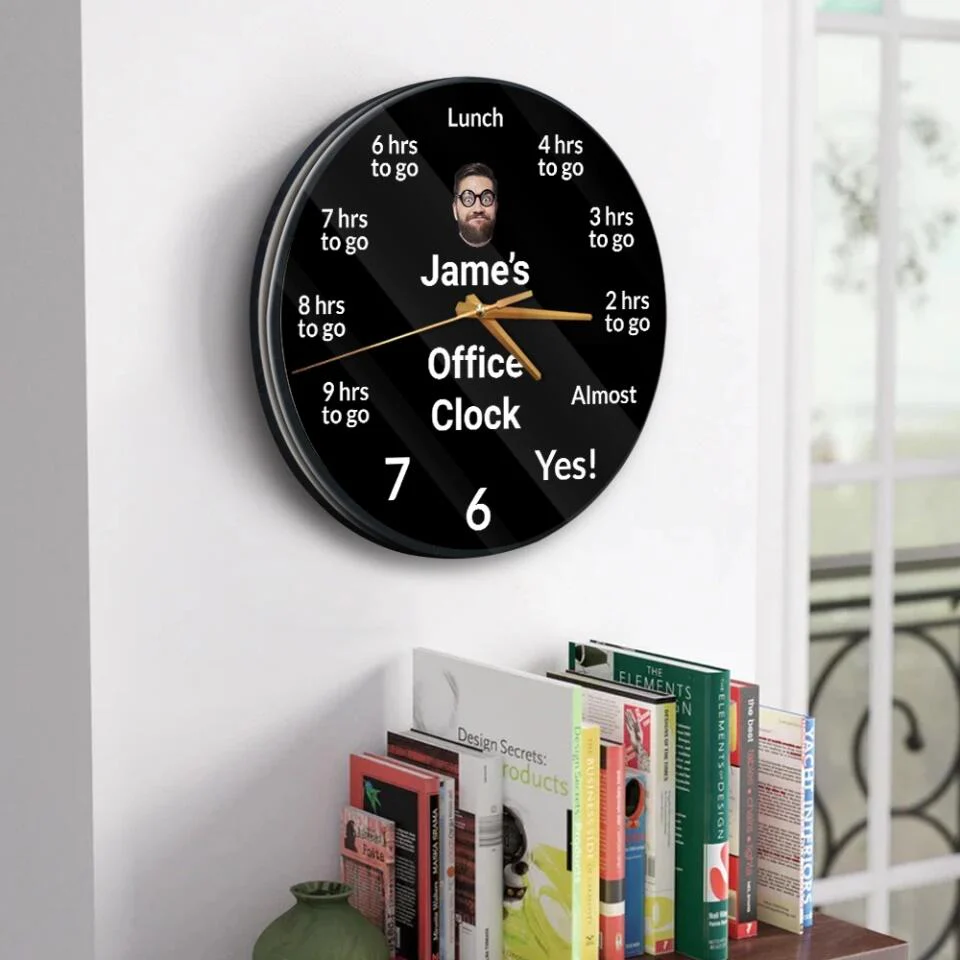 Personalized Office Clock - Custom Name & Face - Wall Clock - Wooden/Acrylic Clock - Funny Gift for Coworker BFF - Birthday Gift - Gift for Best Friends - 302ICNNPWC224 - Image 7