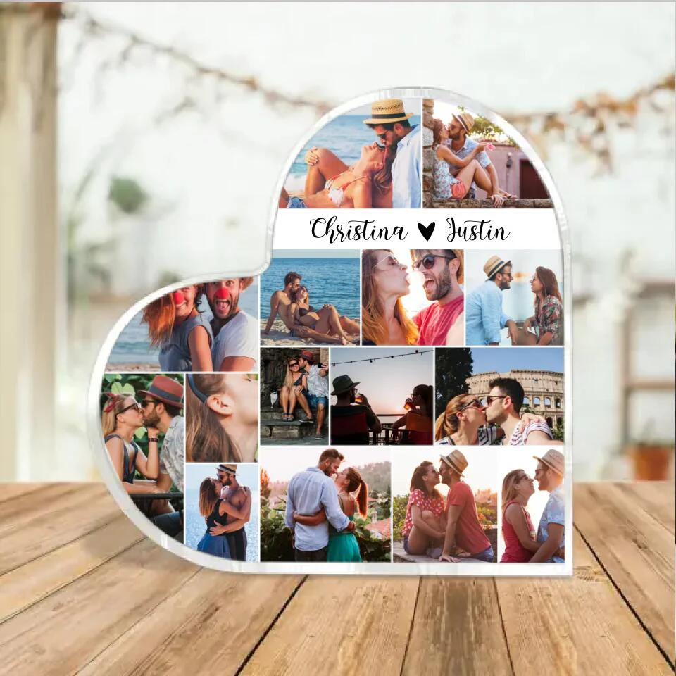 Personalized Photo and Names - Custom Heart Shape Acrylic Plaque - Desk Decorations - Best Christmas Gift for Couple - 210ICNBNAP078 - Image 4