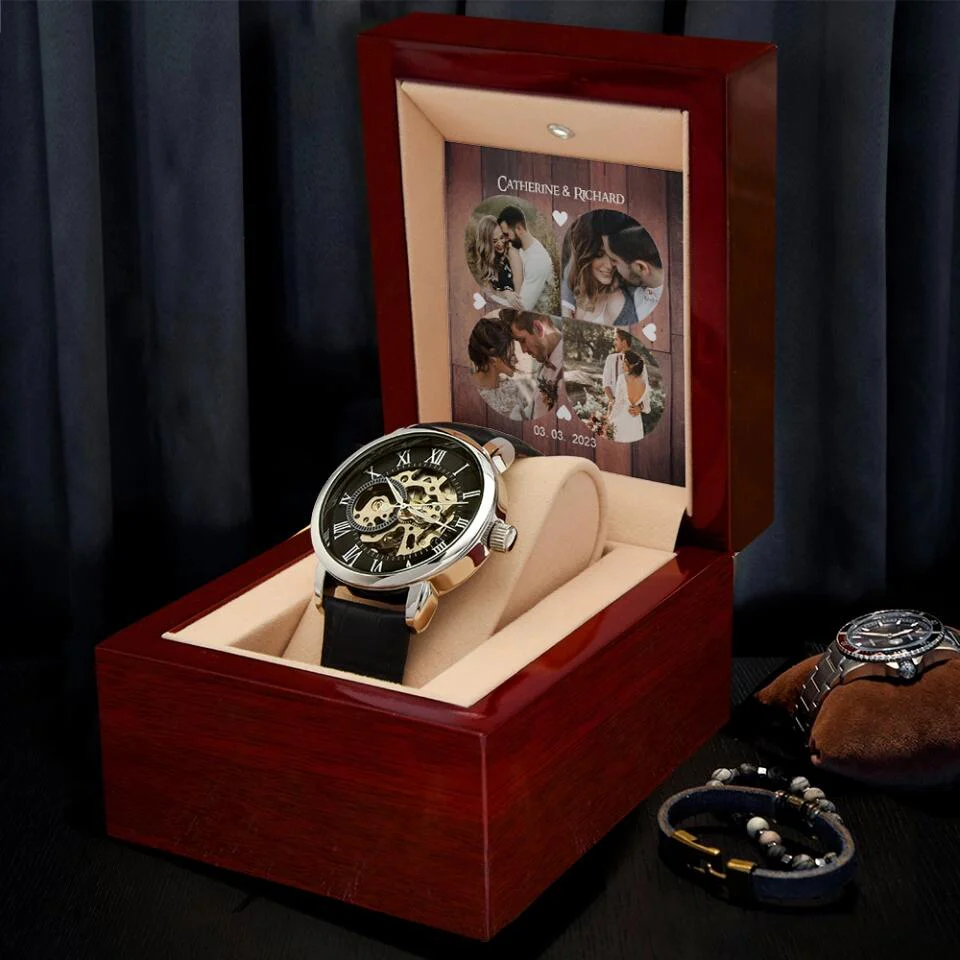 Personalized Photo And Text Men's Watch With Led Gift For Him On Anniversaries - Image 14