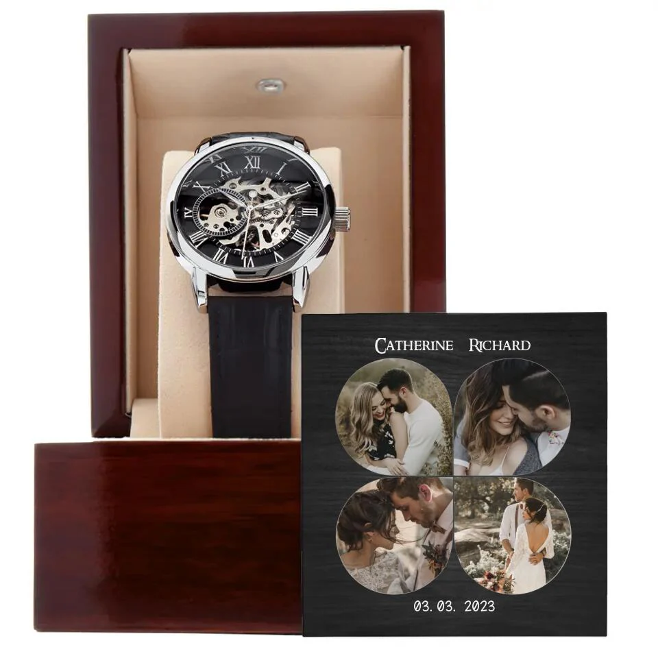 Personalized Photo And Text Men's Watch With Led Gift For Him On Anniversaries - Image 2