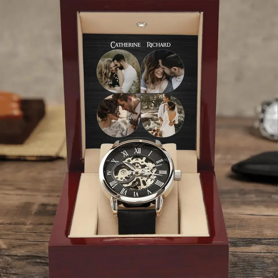 Personalized Photo And Text Men's Watch With Led Gift For Him On Anniversaries - Image 3