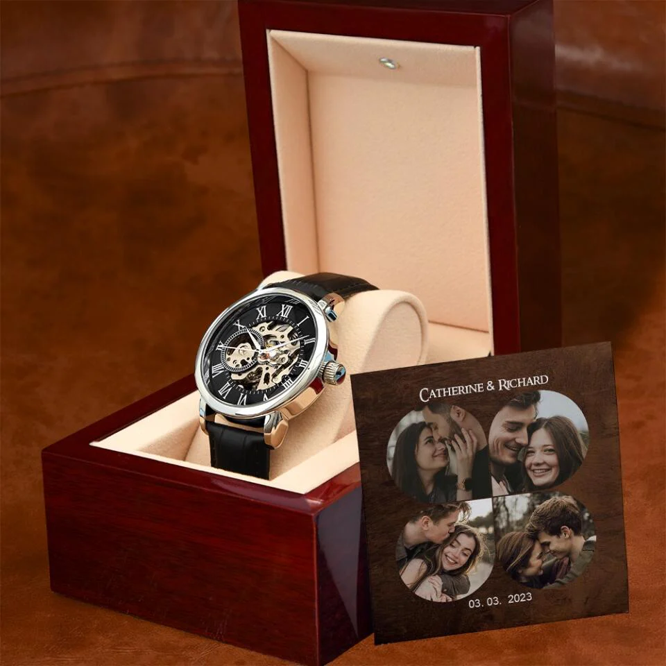 Personalized Photo And Text Men's Watch With Led Gift For Him On Anniversaries - Image 4