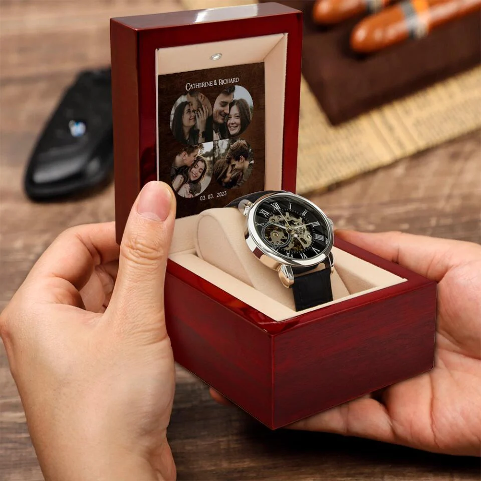 Personalized Photo And Text Men's Watch With Led Gift For Him On Anniversaries - Image 5