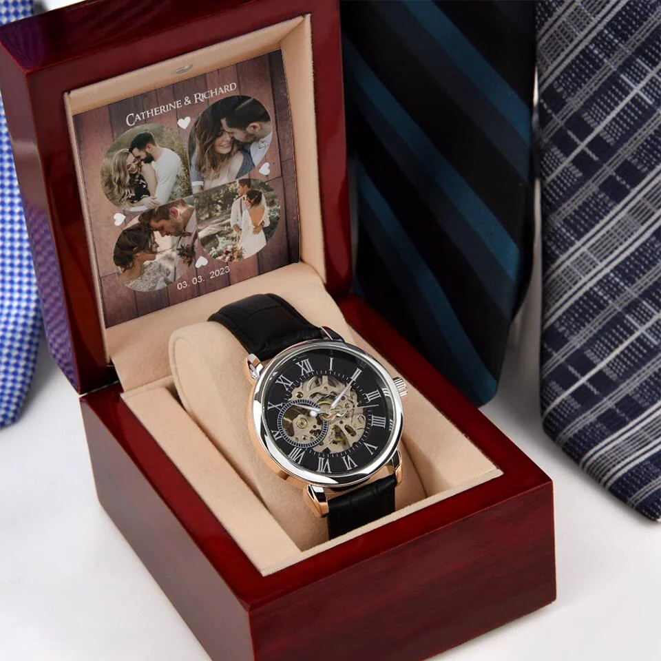 Personalized Photo And Text Men's Watch With Led Gift For Him On Anniversaries - Image 6