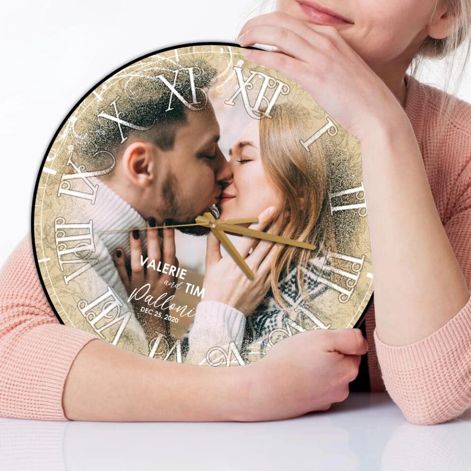 Personalized Valentine Gifts - Personalized Photo Wall Clock Best Gift For Couple - Image 2