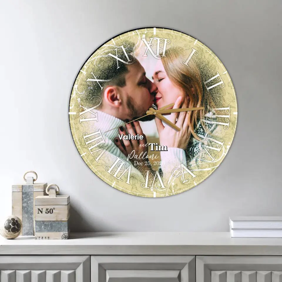 Personalized Valentine Gifts - Personalized Photo Wall Clock Best Gift For Couple - Image 3