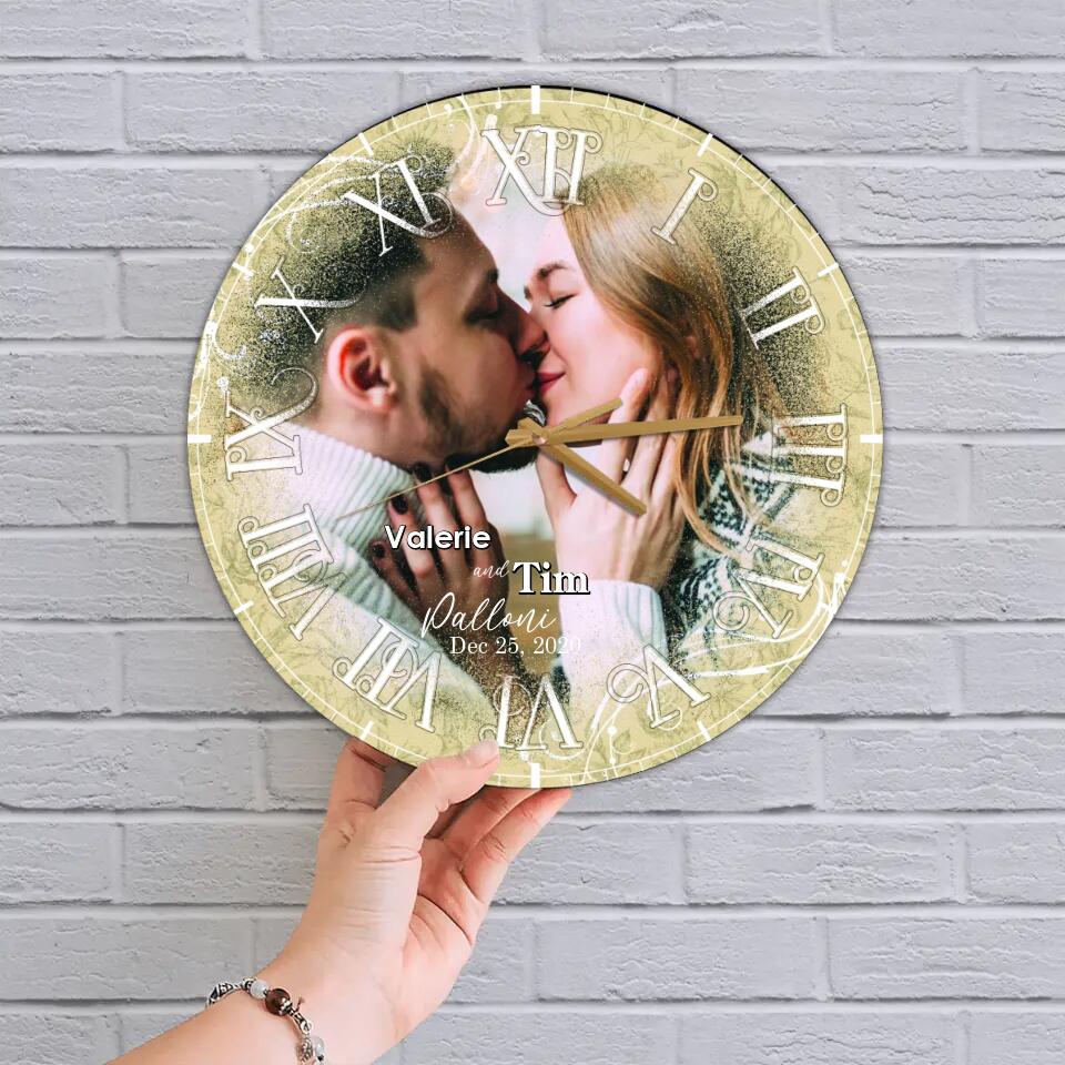 Personalized Valentine Gifts - Personalized Photo Wall Clock Best Gift For Couple - Image 4