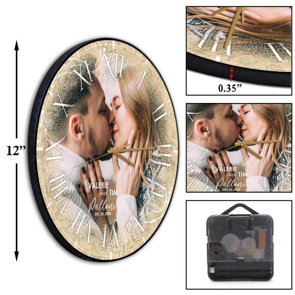 Personalized Valentine Gifts - Personalized Photo Wall Clock Best Gift For Couple - Image 5