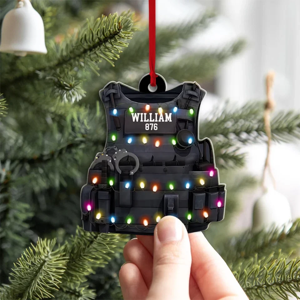Personalized Police Bulletproof Vest Ornament - Police Uniform Ornament - Gift For Police, Self Gift - Image 9