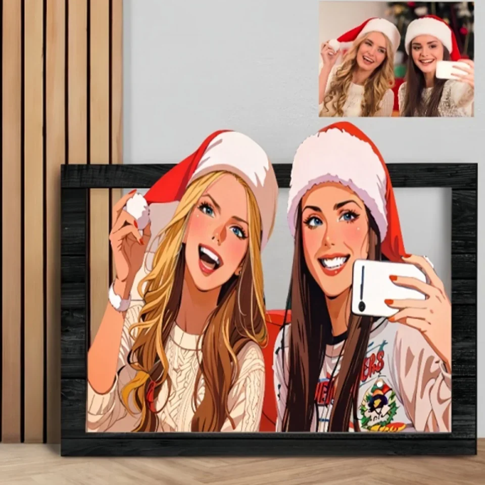 Personalized Retro Anime Photo Portrait - Auto Remove Background - Shape Wooden Sign - Image 4