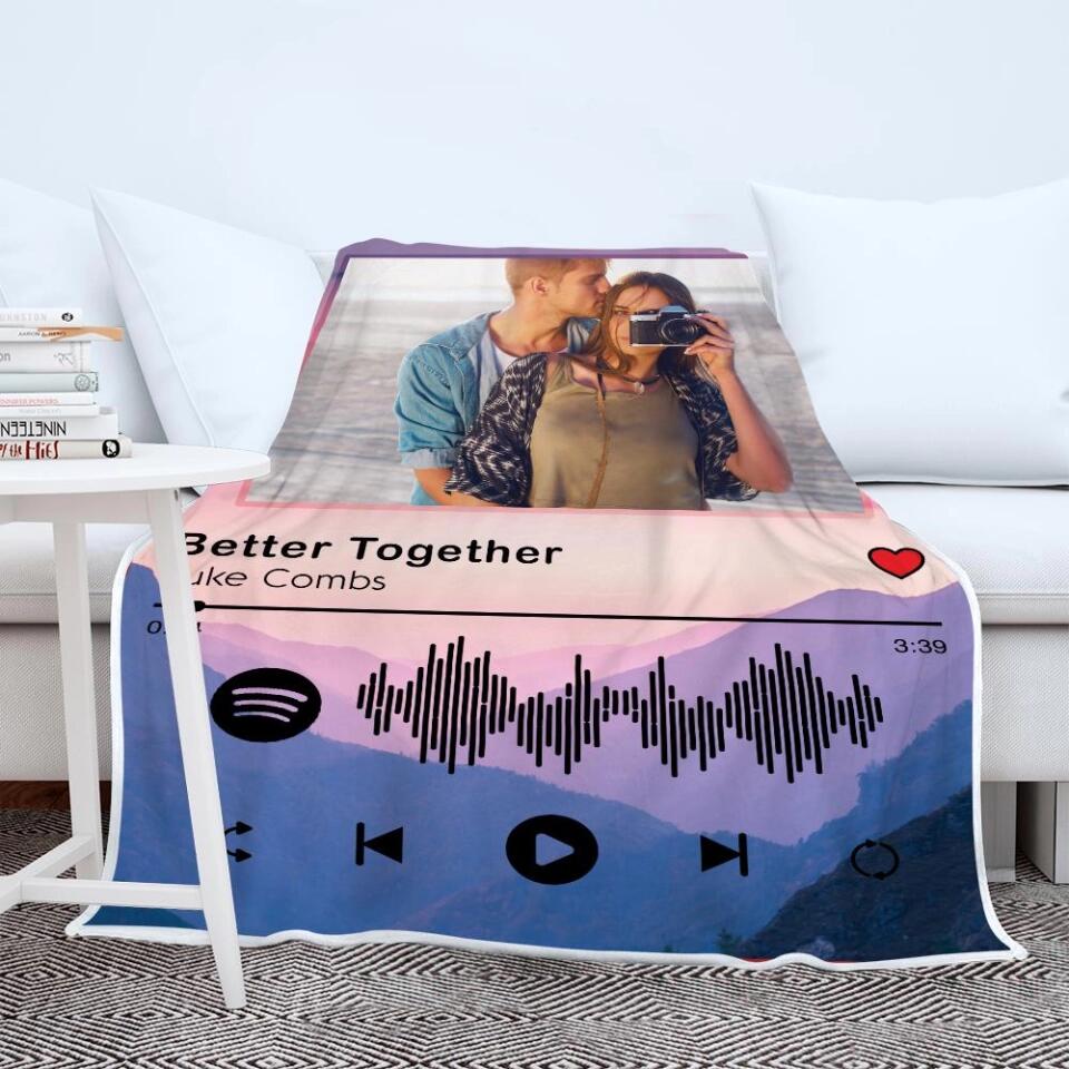 Personalized Song Name - Custom Photo Fleece Blanket - Gifts for Couples - Anniversary, Valentine, Christmas Present - Image 4