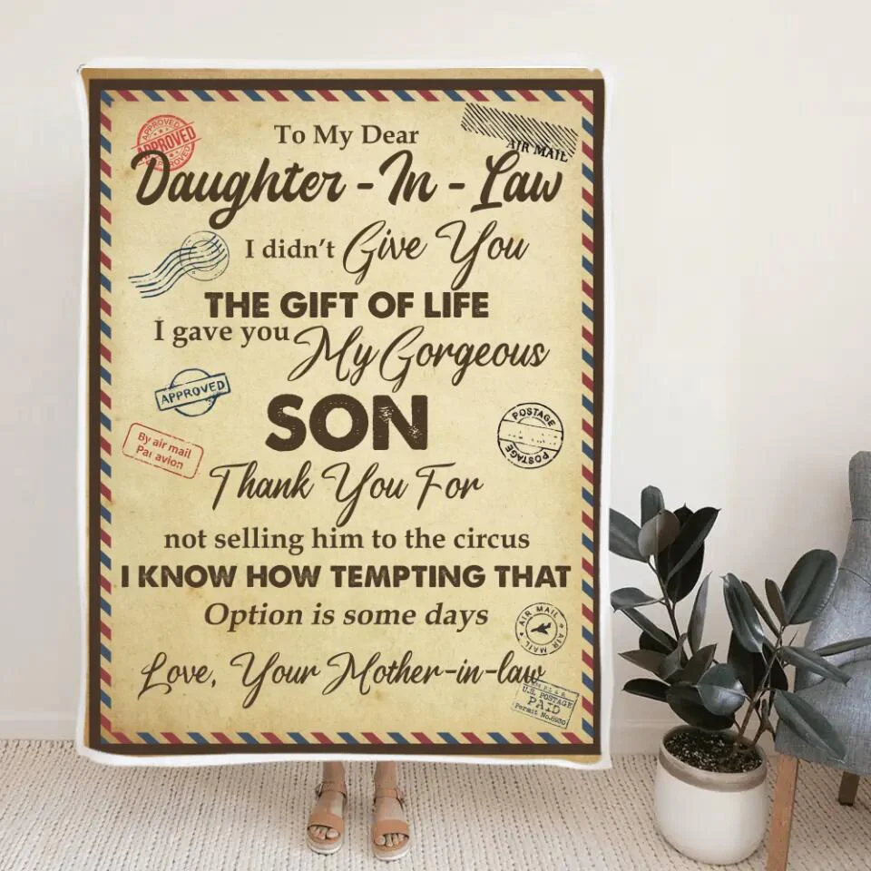 Personalized To My Dear Daughter In Law I Didn’t Give You The Gift Of Life Letter Fleece Blanket - Best Gifts For Daughter-In-law On Christmas Wedding - 211IHPLNBL557 - Image 4