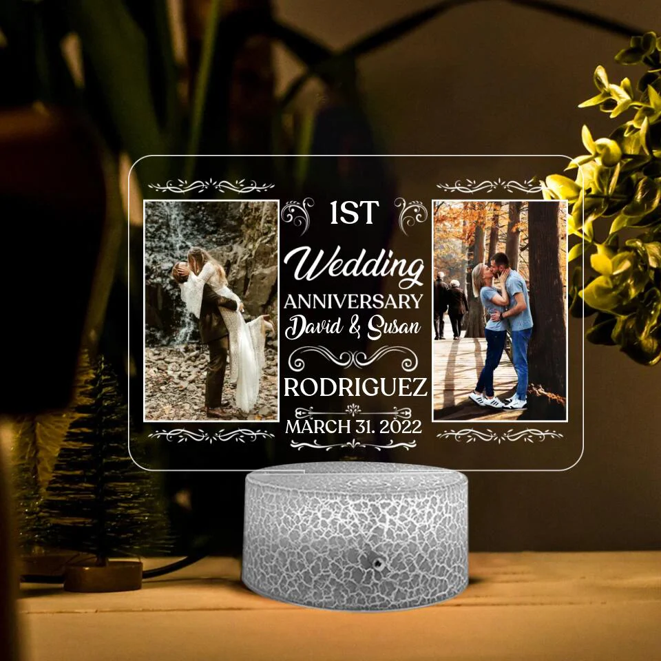 Personalized Wedding Anniversary 3D LED Light - Image 2