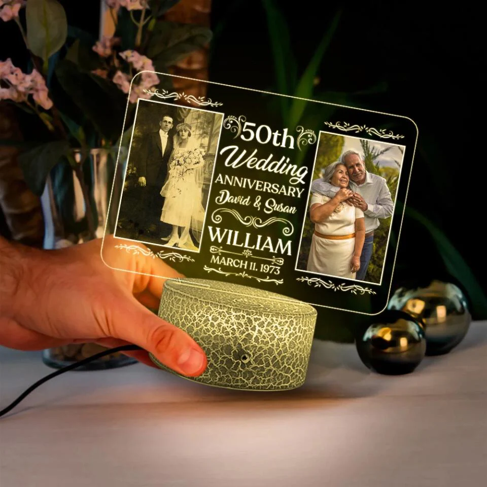 Personalized Wedding Anniversary 3D LED Light - Image 7